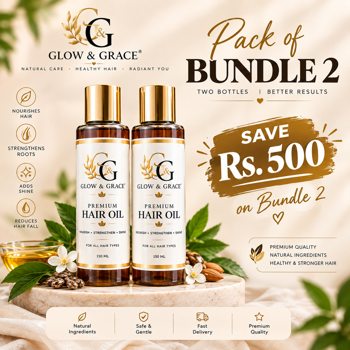 Premium Hair Oil – Bundle of 2 | Save Rs. 500